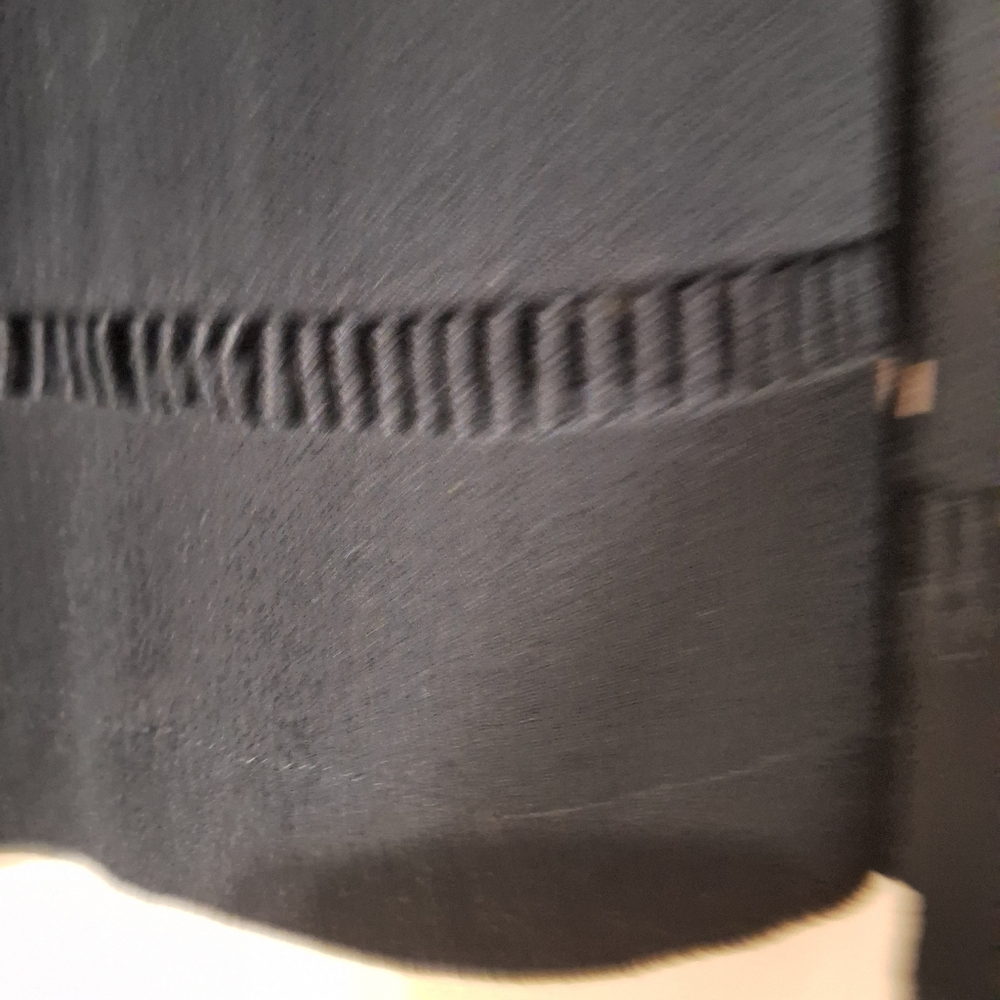 Roots Canada Black Rayon Maxi Skirt L Quiet Luxury Boho Festival Long Eyelet Hem - Picture 6 of 12